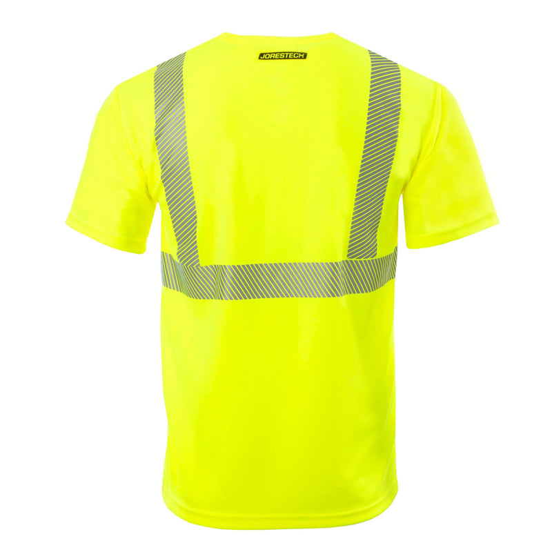JORESTECH High-Visibility Safety T-Shirt, ANSI/ISEA 107 Type R Class 2 Compliant, Heat Transfer Reflective Tape X-Large Lime