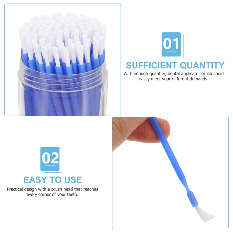 [Australia - AusPower] - 100 Pcs Small Applicator Brush Set - Blue - Bendable Nylon 