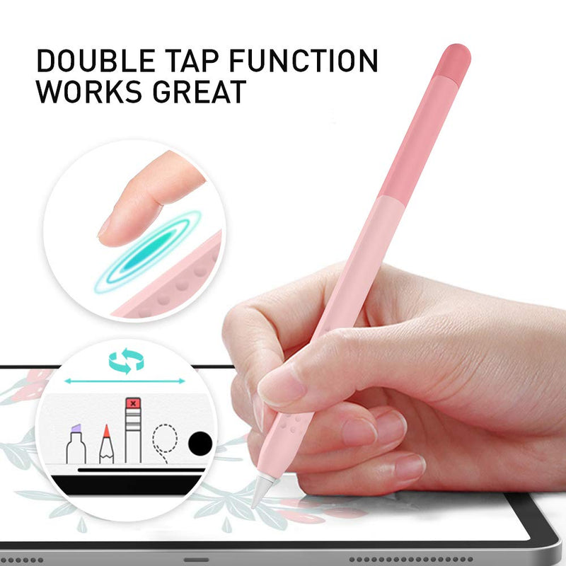 [Australia - AusPower] - Delidigi Pencil Case Compatible with Apple Pencil 2nd Generation Case, Gradient Color Case Sleeve Silicone Cover Accessories for Apple Pencil 2nd Gen Pink 