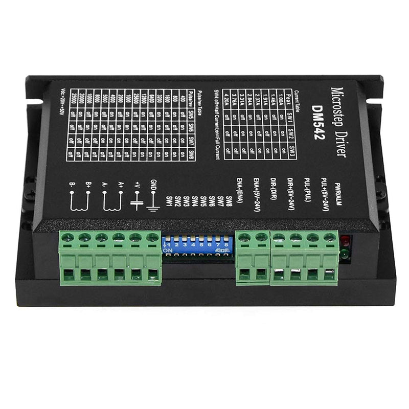 Stepper Driver, DM542 2-Phase Stepper Motor Driver 57/86 Series Stepper Motor Driver Control 18-48V DC Peak 4.2A