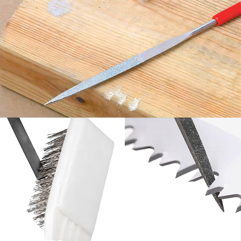 [Australia - AusPower] - Treki Mini Diamond Needle Files Set 2 x 100 mm Small Key File in 10 Models, Fine File Set of 3D Printer Accessories, Mini File Set for Filing Wood, Jewellery, Metal, Plastic, Model Making, Pack of 10 