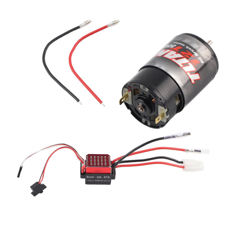 [Australia - AusPower] - SUNGOOYUE RC Car Motor,550 Brushed Motor 360A Brushed Electronic Speed Controller ESC Fit for 1/10 RC Car (12T) 
