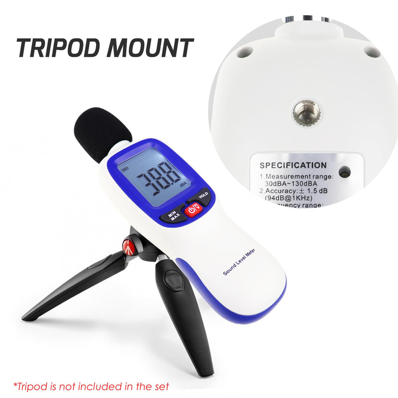 [Australia - AusPower] - Digital Sound Level Meter Sound Level Meter with Bluetooth Enabled Decibel Meter 30~130dBA Range MAX/MIN Data Hold with LCD Display and Backlight for Home, School Intelligent Bluetooth Function 