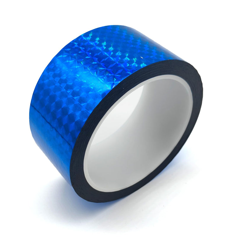 Reflective Crafting Tape, Graphic Glitter Holographic Prism Tape, for Craft Project, DIY Art, Holiday Packing, Wrapping, Keep Birds Away, 1.8 Inches by 55 Yards (Holographic-Blue) Holographic-Blue
