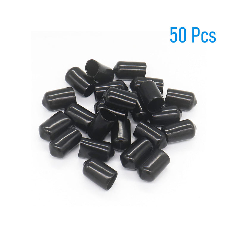 [Australia - AusPower] - 50 PCS Round Rubber End Cap, 0.43"(11mm) ID Vinyl Flexible Screw Thread Protectors(Length 20mm), Bolt End Caps for Metal Tubing Rod Bolt Tip, Black ?11*20mm 