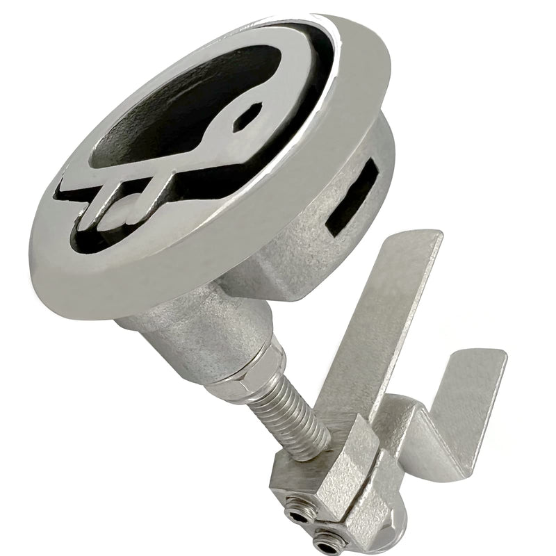 ISURE MARINE Grade 316 Stainless Steel Boat Floor Buckle Hatch Latch FlushTurning Lift Handle Lock Style with 2 Keys and Accessories Screws