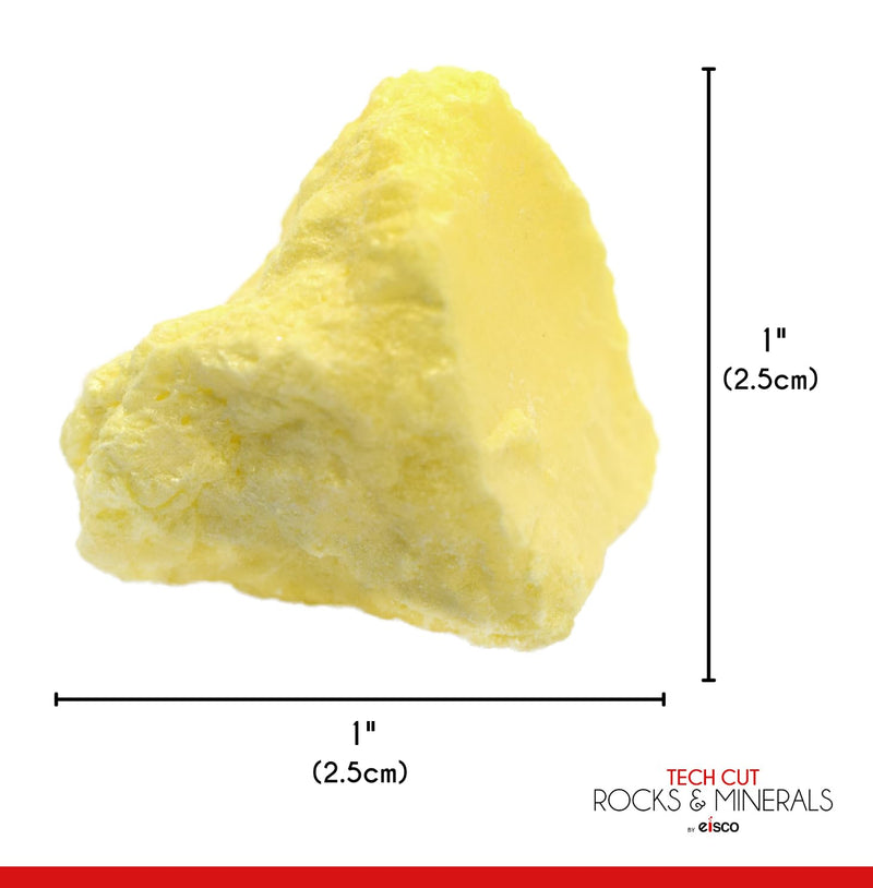 [Australia - AusPower] - EISCO Raw Sulfur, Mineral Specimen - Approx. 1" - Geologist Selected & Hand Processed - Great for Science Classrooms 