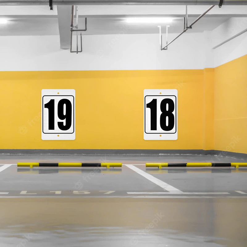 [Australia - AusPower] - 8 x 12 inch Reflective Parking Lot Number sign Aluminum Number sign Curbside Number Weatherproof Fade Resistant High-Intensity Grade Aluminum Sign for Outdoor Indoor (Number Sign 5) Number Sign 5 