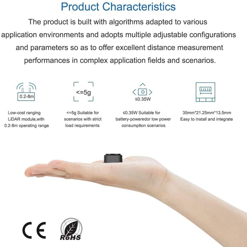 [Australia - AusPower] - Benewake TF-Luna Lidar Sensor Range Finder Sensor Module Single Point Ranging Module Compatible with Pixhawk,and Raspberry Pi with UART / I2C 