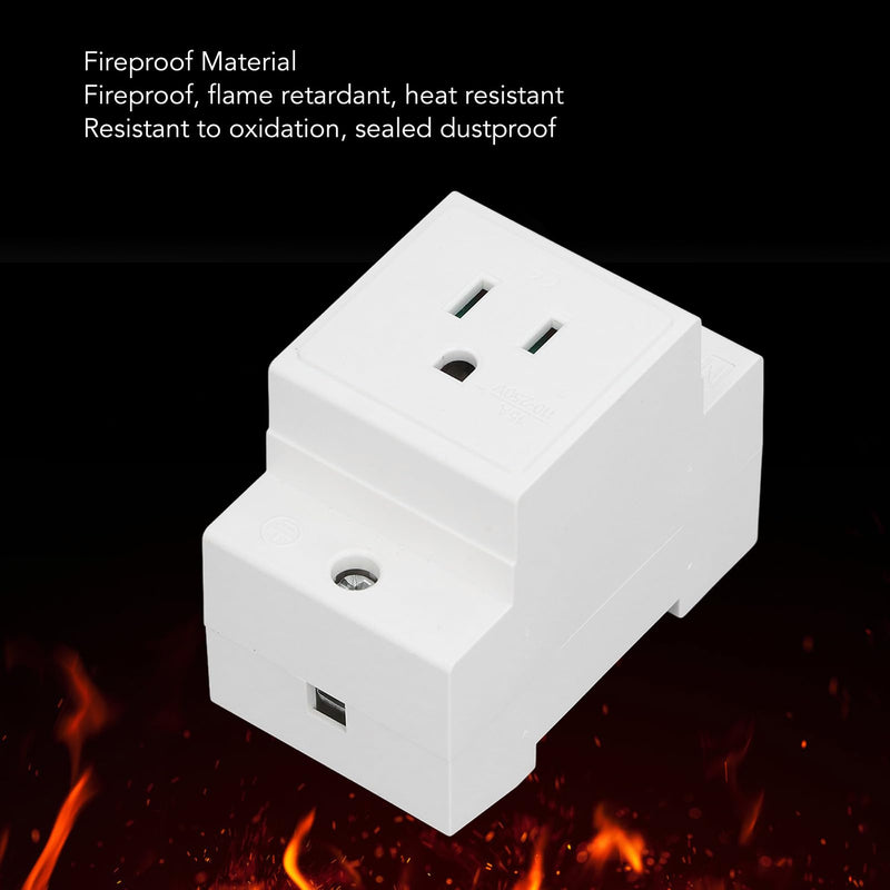 [Australia - AusPower] - Ejoyous Din Rail Outlet, DIN Rail Socket Built in Protective Con tact Earthing Con tact Outlet for Distribution Panel (US AC110‑250V 15A) US AC110‑250V 15A 
