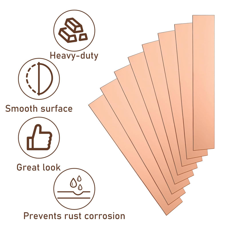 [Australia - AusPower] - 10 Pcs Pure Copper Anode Sheet 99.95% Copper Strip Copper Plate Electrode Strip for Plating and Electroplating Jewelry Plating(1x25x150mm/0.04"x1"x6") 