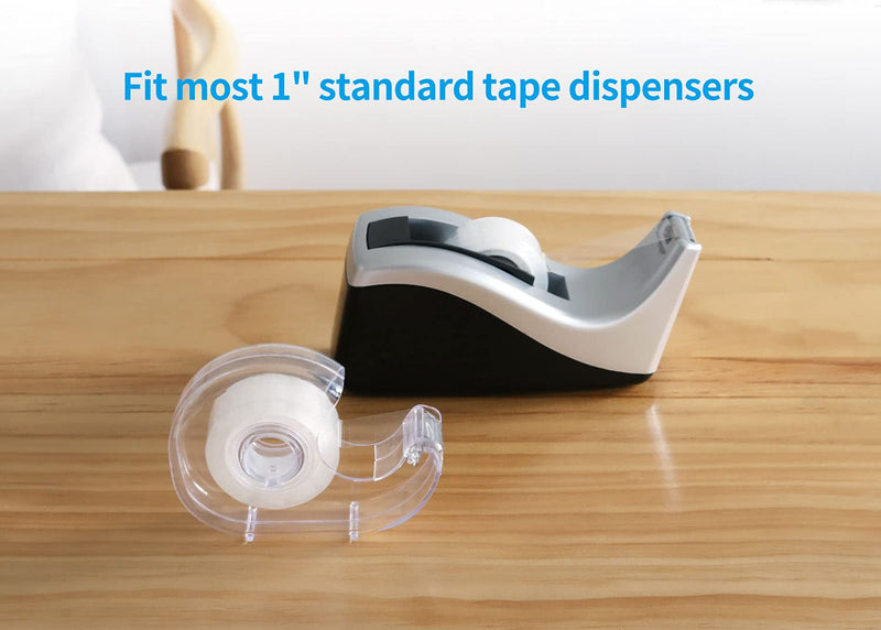 Transparent Tape Refills, 12 Rolls, 3/4 x 1000 Inches, 1 inch Core, Clear Desk Refillable Tape Dispenser Refill Rolls, Glossy Gift Wrapping Tape, Engineered for Home Office School Use