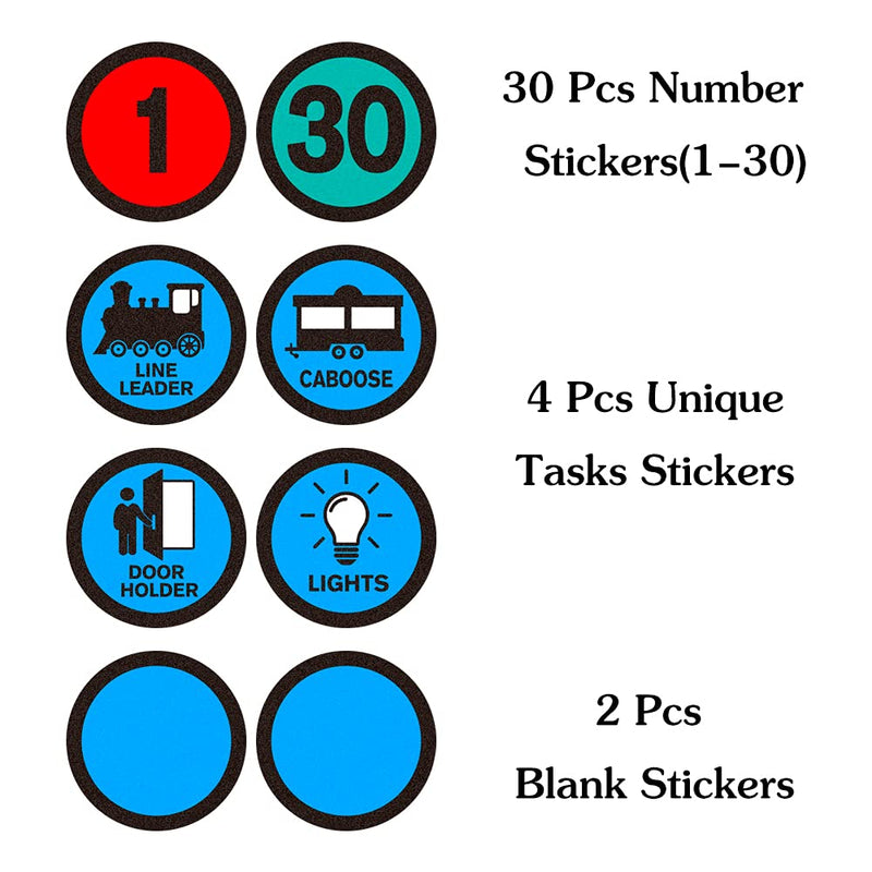 [Australia - AusPower] - WhatSign Line up Spots for Classroom Floor Number Stickers for Classroom 36Pcs Line up Dots Floor Decals Line up Numbers for Classroom Back to School Kindergarten Preschool Supplies 1-round 