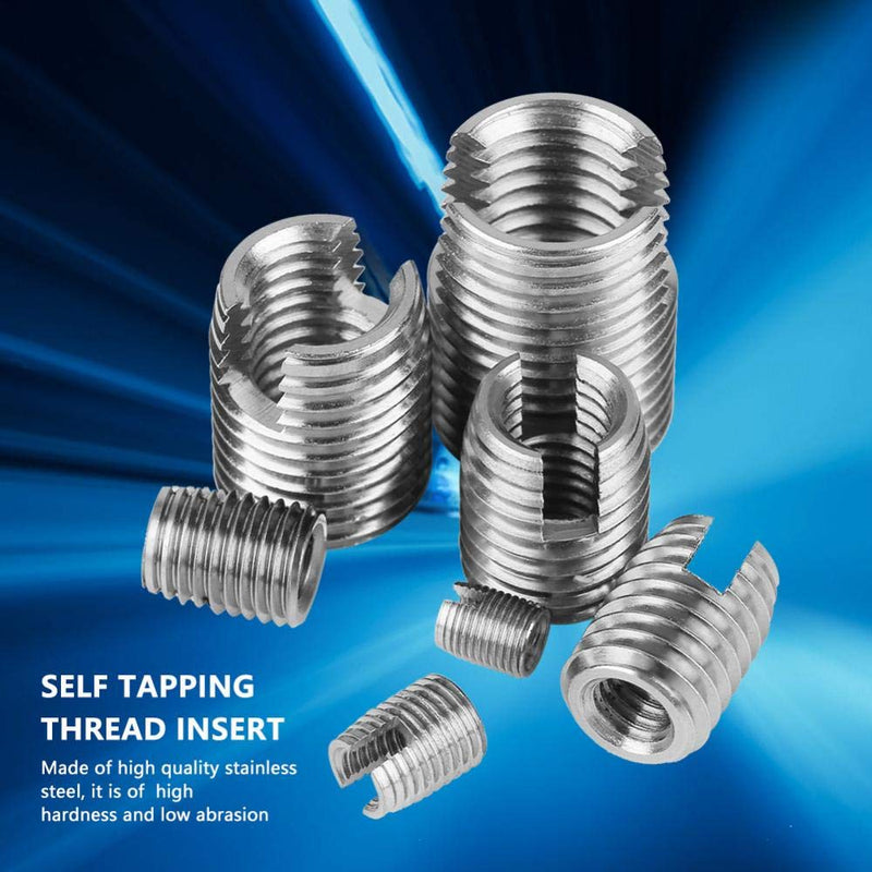 [Australia - AusPower] - 50Pcs 302 Stainless Steel Inner Thread Self Tapping Thread Inserts Set Thread Reinforce Repair Tool threaded inserts for metal thread inserts for metal 