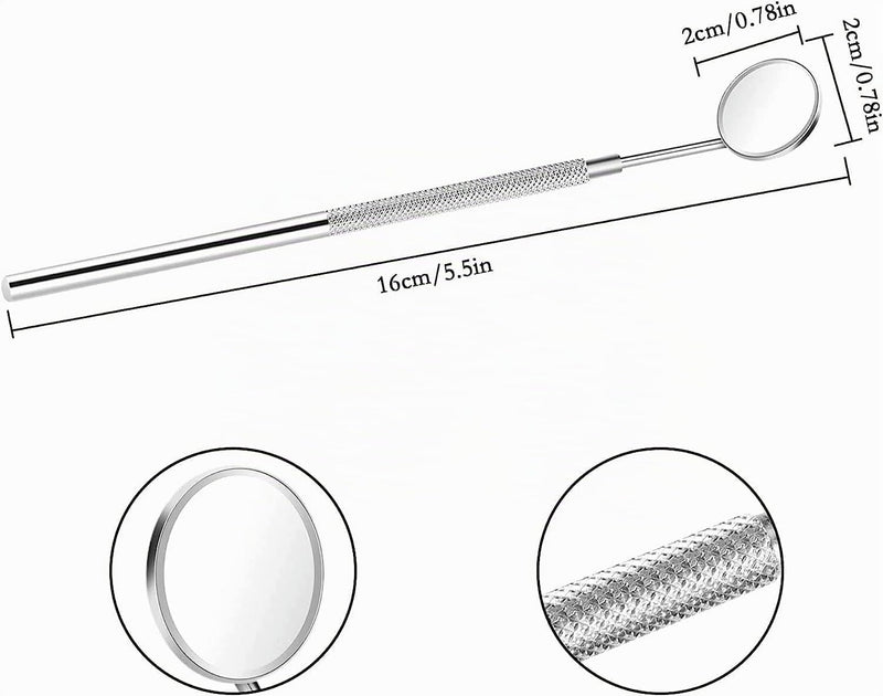LATRAT Tooth Mirror, Anti-Fog Dentist Mirror, Stainless Steel Dentistry, Oral Care, Mouth Control, Extension Tool, Also Suitable for Eyelash Extensions