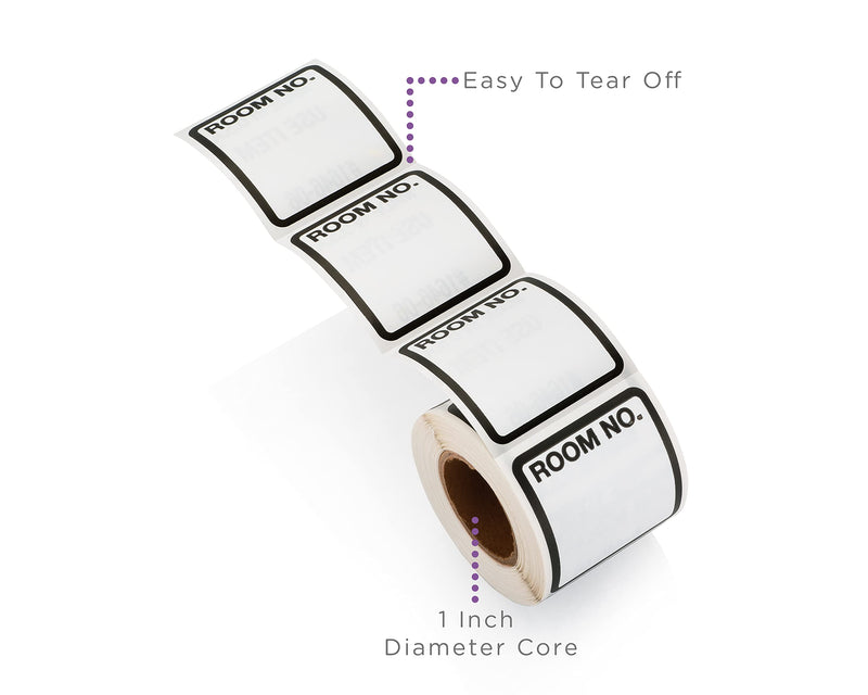 [Australia - AusPower] - Carstens Medical Stickers – Room No. Alert and Instruction Labels for Medical Charts, White and Black, Roll of 200 Patient Chart Labels, W1.5" x H1.375" 
