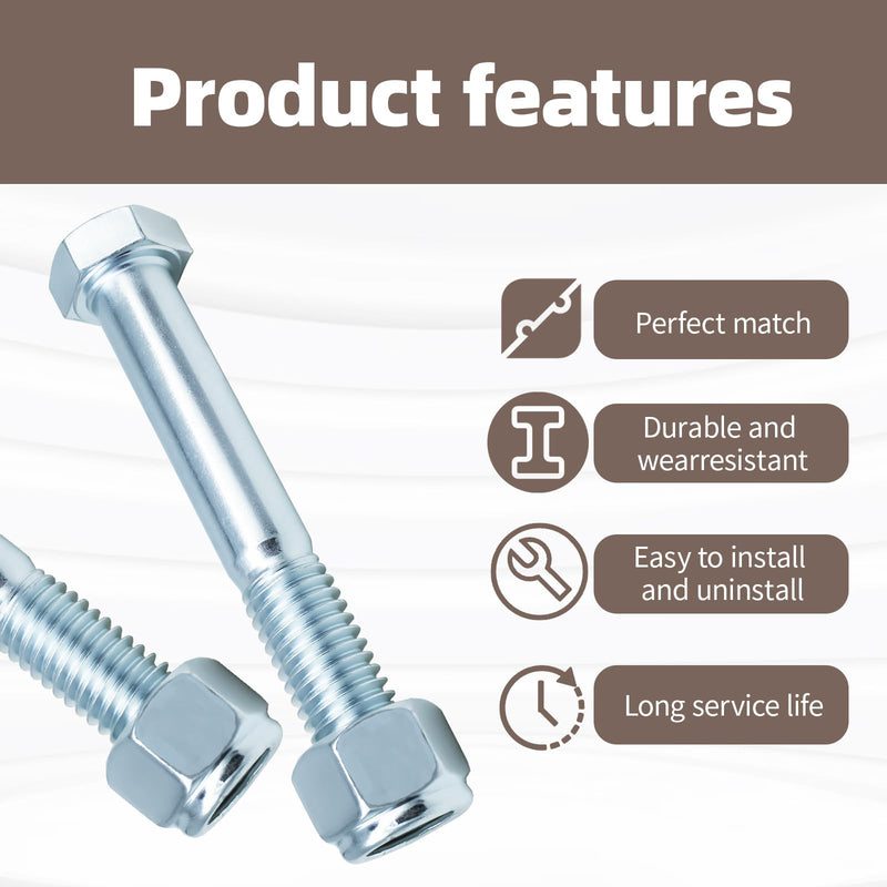 [Australia - AusPower] - 500101 Shear Bolts with Nylock Nuts Replacement (1/2" x 3-1/2") Compatible Models Rotary Cutters Grade (5sets) 