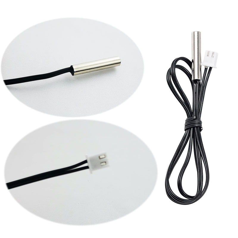 [Australia - AusPower] - 8 Pieces NTC Thermistor 10K ohm Temperature Sensor Probe,Fajoeda Stainless Steel NTC 10K B3950 1% with 1m Cable Digital Thermal Extension Cable 