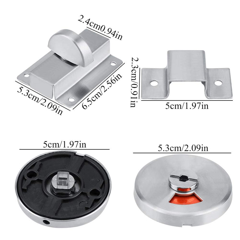 [Australia - AusPower] - Bathroom Restroom Toilet Privacy Bolt Door Lock with Vacant Engaged Indicator and Screw Fitting 