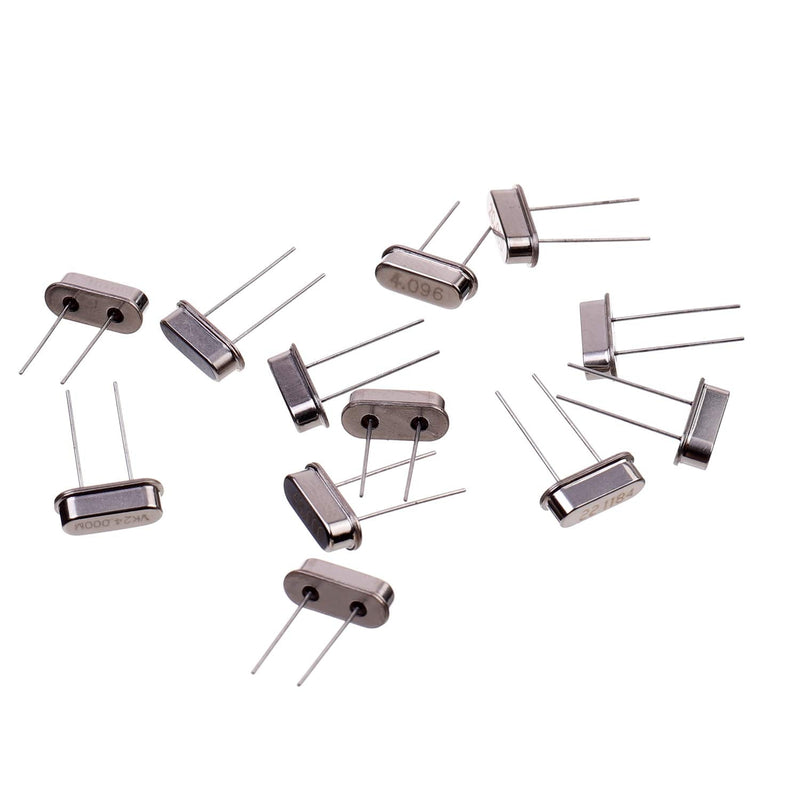 BOJACK 12 Values 60 Pieces Quartz Crystal Oscillator 4MHz, 4.096MHz, 6MHz, 8MHz, 10MHz, 11.0592MHz, 12MHz, 16MHz, 20MHz, 22.1184MHz, 24MHz, 48MHz Crystal Resonators Assortment Kit