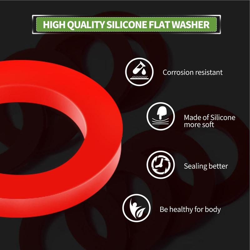 [Australia - AusPower] - Litorange 190 PCS Mixed Silicone O Ring Sealing Gasket Washers, 6 Different Size,Made from Soft Silicone (Better Sealing Than Rubber) Used for 3/4",1/2",3/8",1/4",1/8" Fittings & Valve,Plugs Etc 6 Size 190PCS 