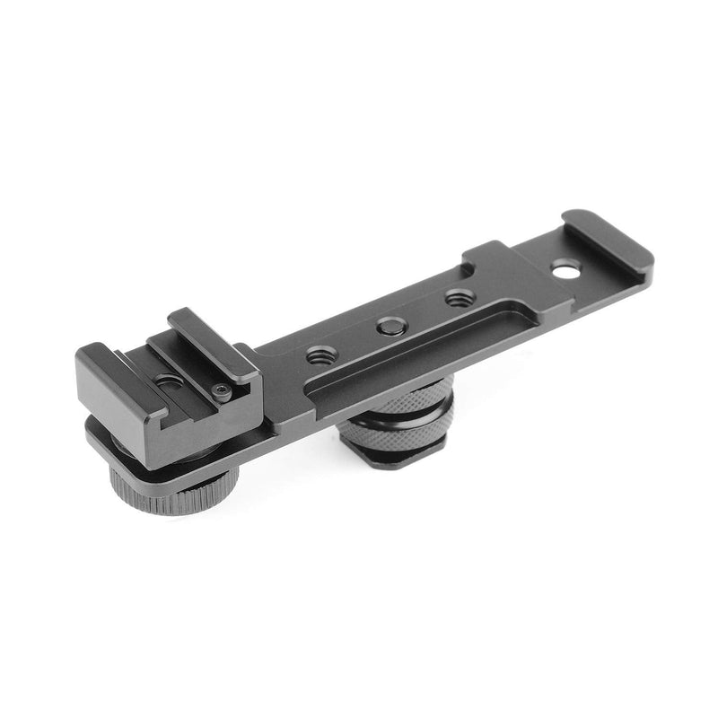 [Australia - AusPower] - ChromLives Hot Shoe Extension Bar Mount, Cold Shoe Extension Flash Bracket, Dual Straight Mount Flash Bracket Compatible with Nikon Canon Sony Olympus DSLR Camera Camcorder DV Camera flash bracket 