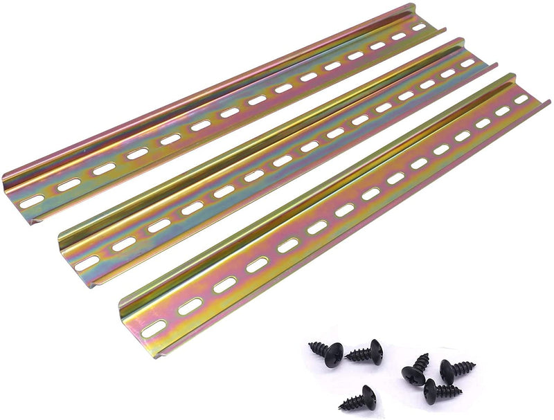 Taiss 3 pieces 30 cm DIN rail high-quality colored steel DIN rail, for distribution cabinet control cabinet, 35 mm wide, 7.5 mm high, 300 mm long, 300 mm / 12 inch G