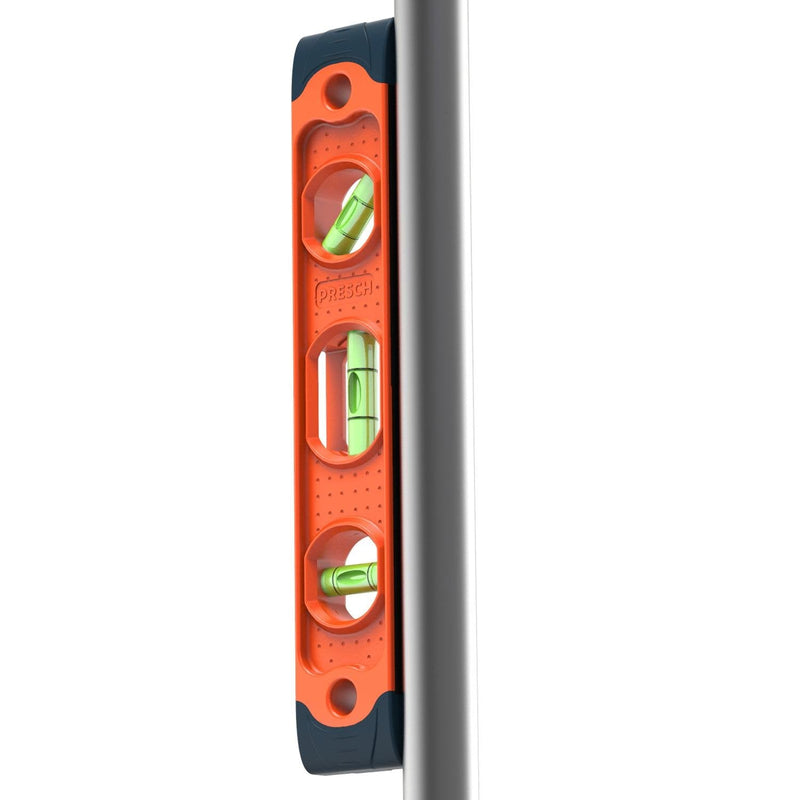 Presch magnetic spirit level 230 mm, small, unbreakable magnetic spirit level with 3 levels for professional building use