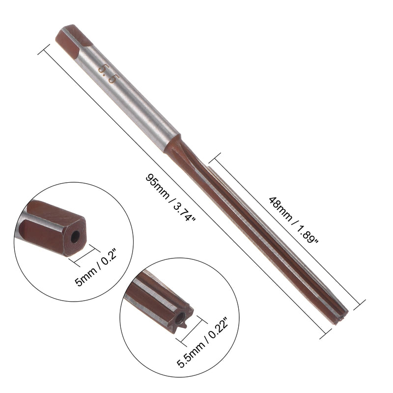 thumbnail image 2 of Uxcell 3/4 Inch Hand Reamer – H8 Alloy Tool Steel, 8 Flutes, Straight Shank, Cutter 2 of 4