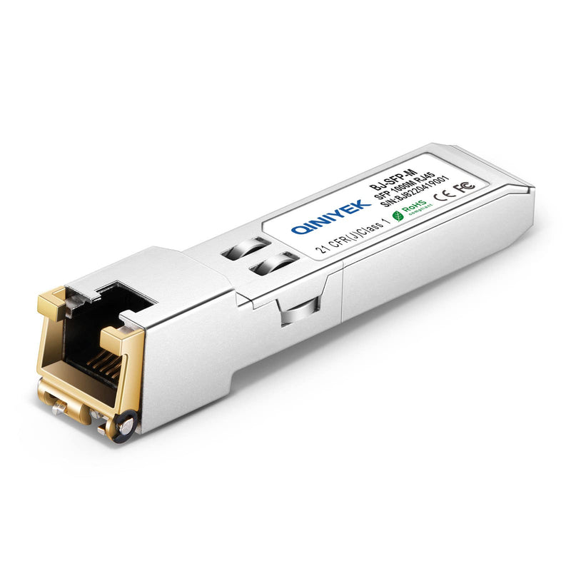 [Pack of 2] 1.25G SFP to RJ45 Module, 1000BASE-T Transceiver for Cisco GLC-T/SFP-GE-T, Meraki MA-SFP-1GB-TX, Ubiquiti UniFi UF-RJ45-1G, Netgear, Zyxel, D-Link TP-Link QNAP, Open Switch, 1000 m 1000M x2