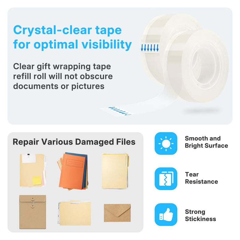 OWLKELA 30 Rolls Transparent Tape Refills, Clear Tape, All-Purpose Transparent Glossy Tape for Office, Home, School 30 Pcs