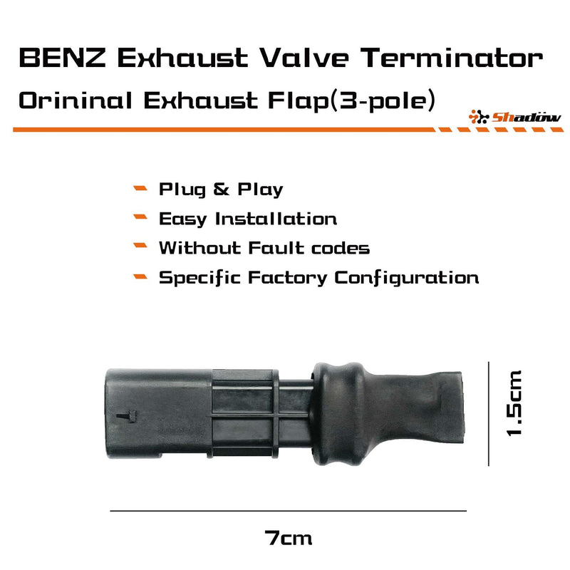 Shadow 3pin Exhaust Valve Module light Eliminator for Mercedes BENZ before year 2017, VW and Audi, 3pin model
