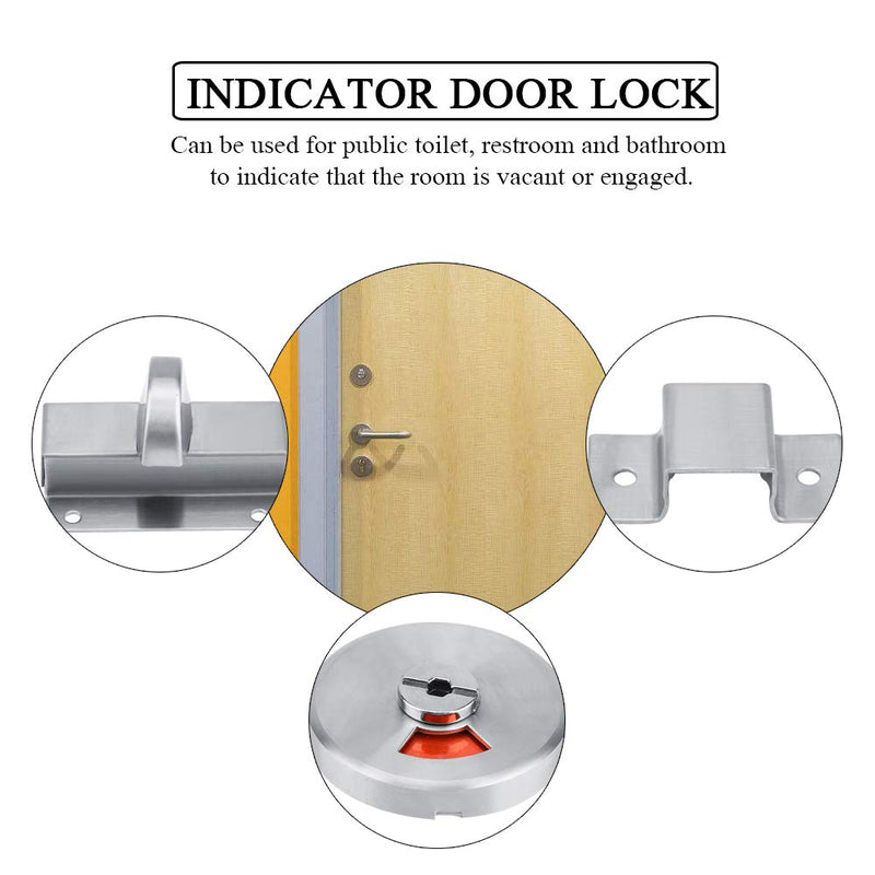 [Australia - AusPower] - Bathroom Restroom Toilet Privacy Bolt Door Lock with Vacant Engaged Indicator and Screw Fitting 