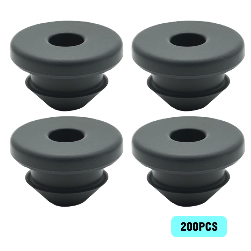 200 Pcs Cable Railing Kit Rubber Grommets Protector Sleeve Replacement for 1/8" 5/32" 3/16" Wire Rope Deck Cable Railing Kit for Indoor and Outdoor Metal Posts Black 200