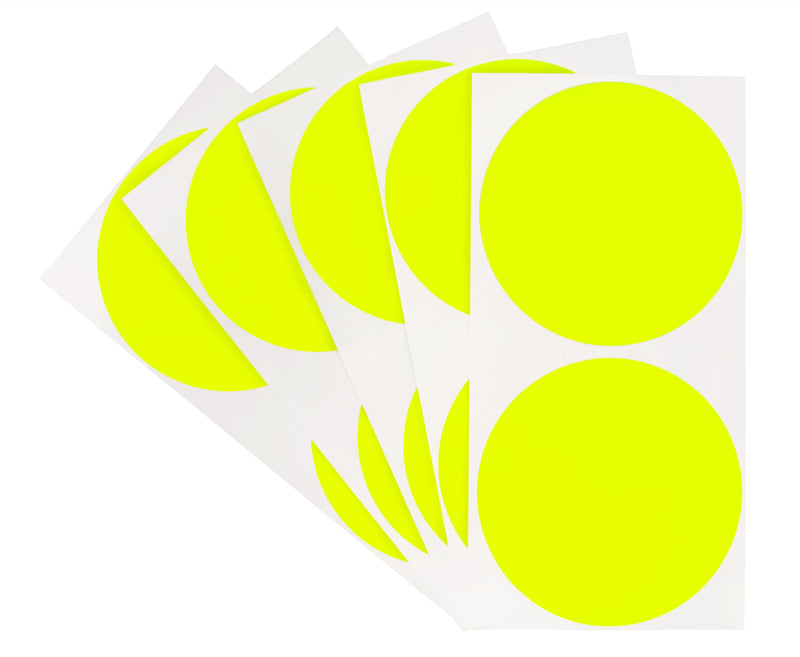 ChromaLabel 3 Inch Round Label Permanent Color Code Dot Stickers, High Visibility for Warehouse Inventory, 100 Labels per Pack, Fluorescent Yellow