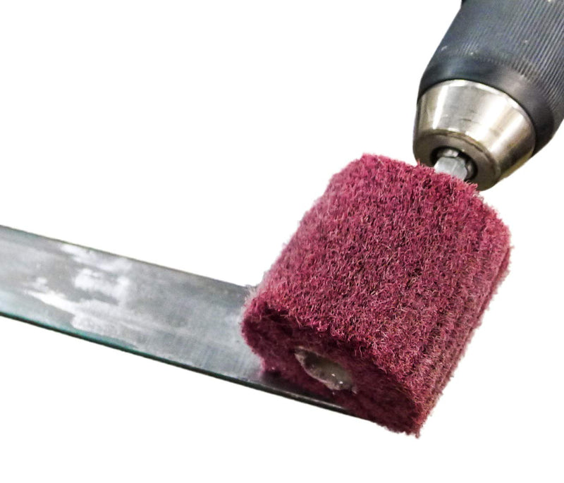 [Australia - AusPower] - LINE10 Tools 7pk Non Woven Abrasive Drill Buffing Attachment Set, Red, Medium 