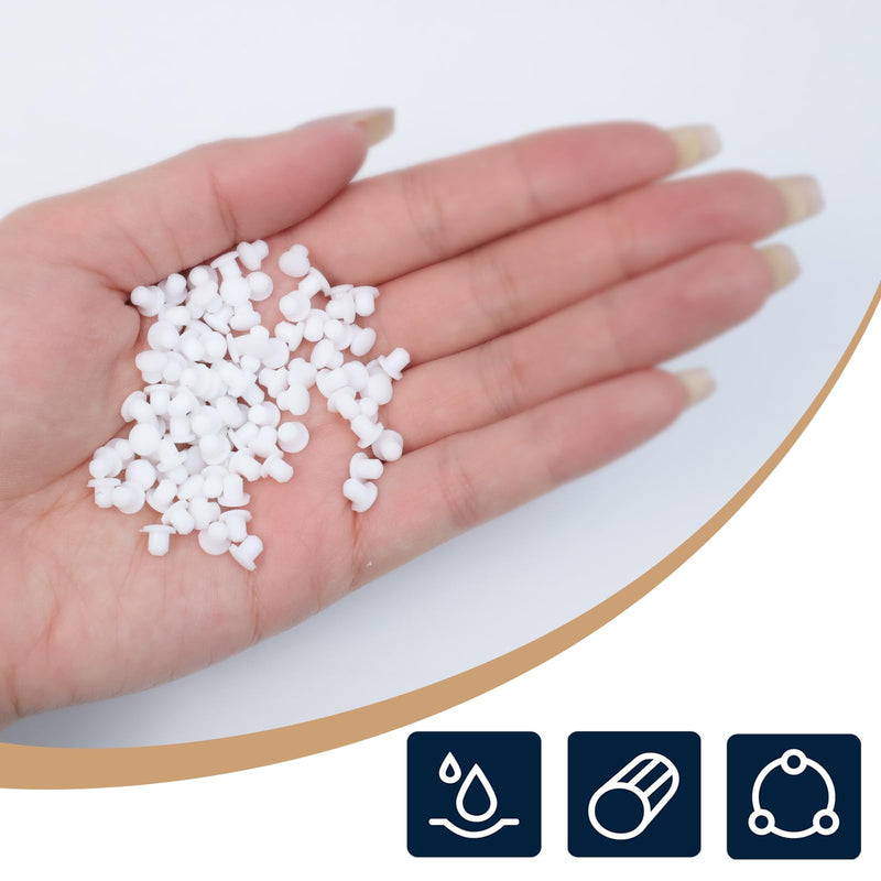 [Australia - AusPower] - 100PCS White Soft Plastic Screw Hole Cover Plugs, 3mm Waterproof Cap Plug for Holes 
