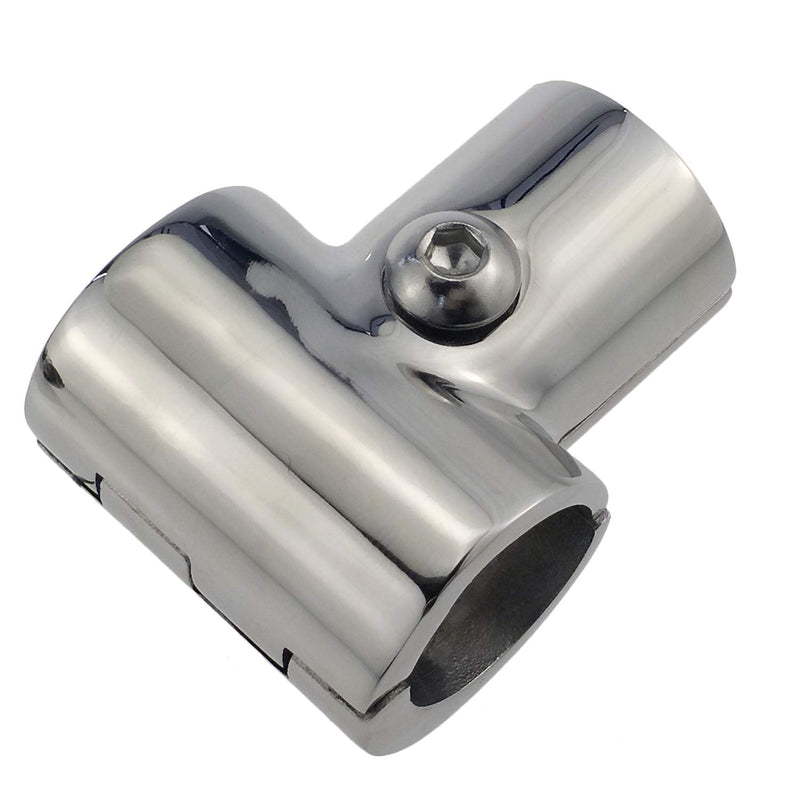 Heavy Duty 316SS Boat Hand Rail Fitting- Polished 90 Degree T/Tee Hinged/Split Fitting 1" Tube 1PC FOR 1" TUBE