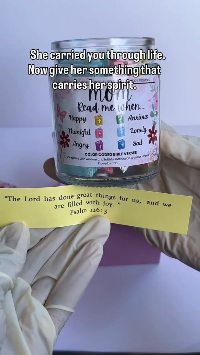 Read Me When Bible Verse Jar for Mom – Christian Gifts for Women, Scripture Cards with Bible Verses, Prayer Jar, mothers day gift, religious gifts for women