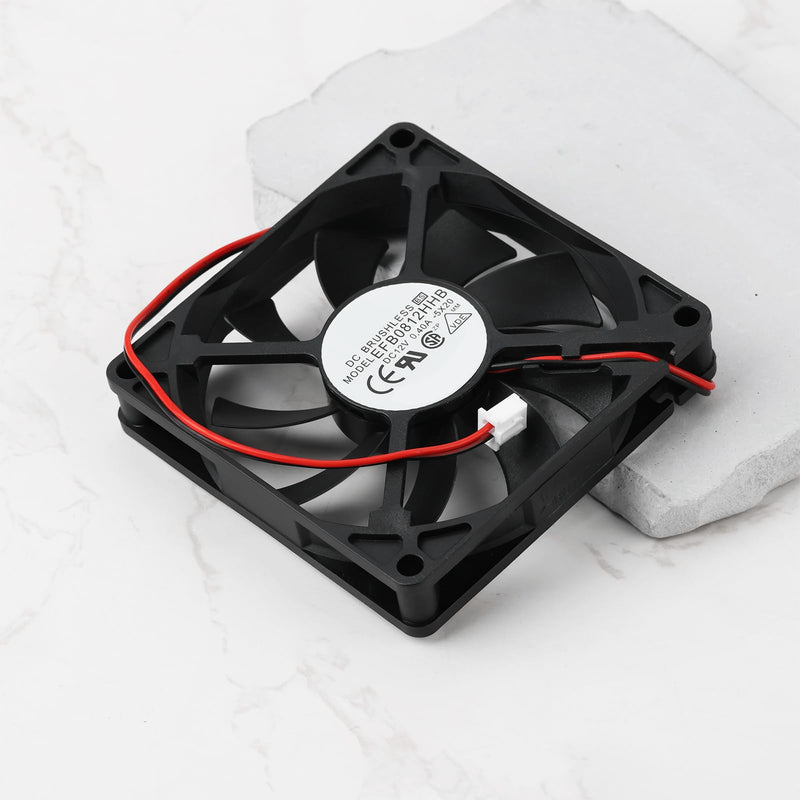 EMSea 2 Pin Fan 80 x 80 x 15 mm 12V 0.40A Compatible with Delta EFB0812HHB Brushless 8015 Fan