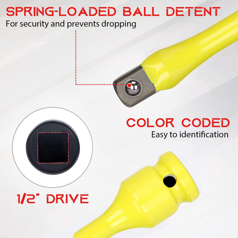 [Australia - AusPower] - 1/2" Drive Torque Limiting Extension Bar, 8 Inch Color-Coded Limiter 80ft-lbs CR-MO Stick for Locking Lug Nuts 80 Ft-lbs (110nm) 