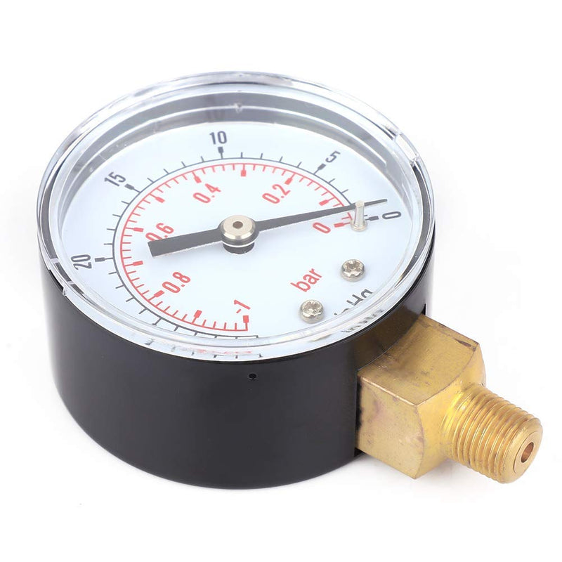 [Australia - AusPower] - Vacuum Gauge 1/8 BSPT Vacuum Pressure Gauge, Vacuum Gauge, Synchronous Tester, 50 mm Dial Gauge 1-0 Bar -30-0inHg Dual Scale Pressure Gauge, Vacuum Gauge, Vacuum Gauge for Measuring Water, Oil, Air or 