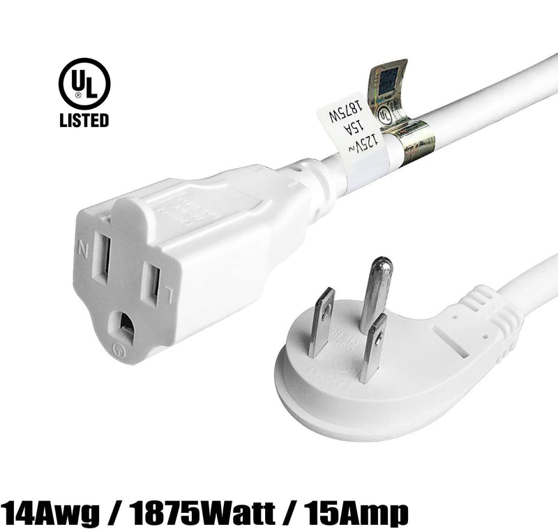 [Australia - AusPower] - FIRMERST 1875W Flat Plug Extension Cord White 2ft (15A 14AWG) 1 