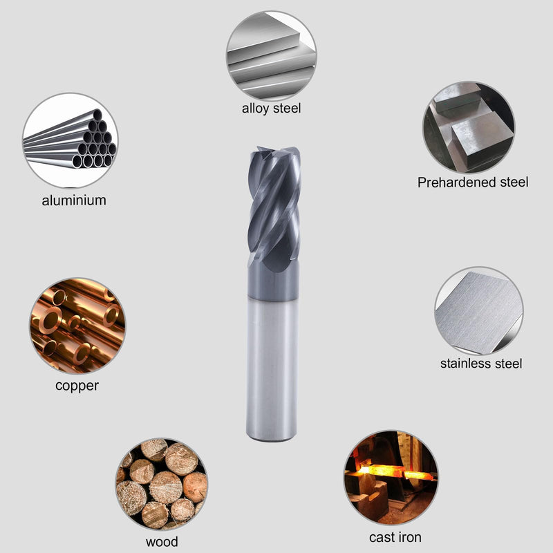 [Australia - AusPower] - ISB Carbide Square End Mill Bits, 4 Flute 5/8'' Micro Grain Carbide Mill Bits for Alloy Steels/Hardened Steels, Perfect Ideal for DIYers and Professionals, 1 Piece 5/8 in 