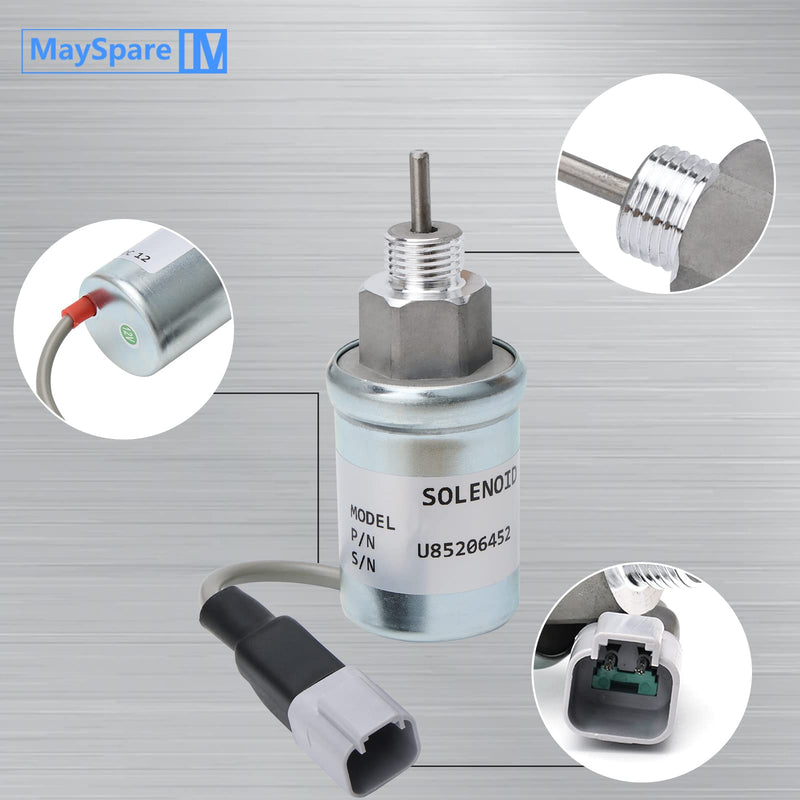 [Australia - AusPower] - MaySpare U85206452 Fuel Shut Off Solenoid For Caterpillar Cat 3024 Perkins HL403C-15 HR404C-22T 402D 403D 404D 404C 403C 