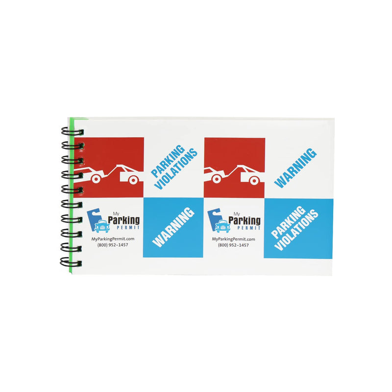 SmartSign Warning You are Illegally Parked Stickers | Book of 50 Labels with Liners, 5 x 8 inch, Tow Warning Parking Violation Sticker, Hard to Remove Write-On Tickets, Fluorescent Green