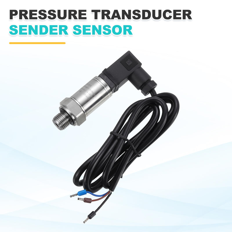 MECCANIXITY Pressure Transducer Sender Sensor with Connector, G1/4" 1MPA Stainless Steel Pressure Transmitter for Oil Fuel Water Air
