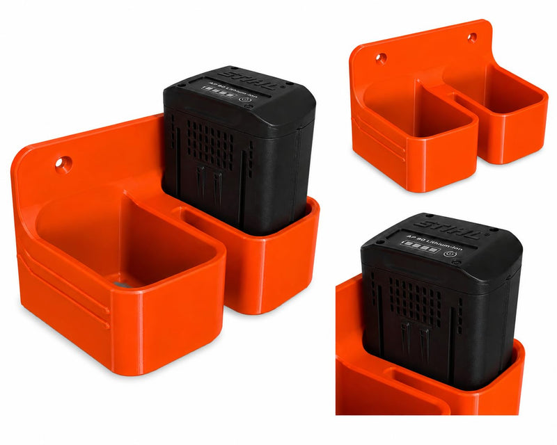Battery Holder Suitable for STIHL AP Batteries AP 20, AP 30, AP 200 S, AP 300 S, AP 500 S, Sturdy Battery Holder for Workshop & Garage, Battery Storage Suitable for STIHL AP System Batteries - Pack of 2er Halterung