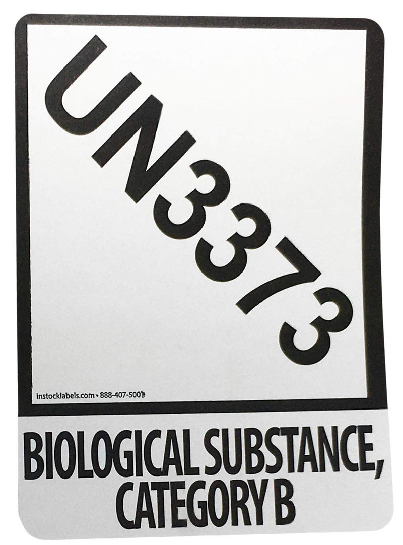 Small UN3373 Labels for Biological Substance Category B 2 x 2.75 Inch 500 Total Labels