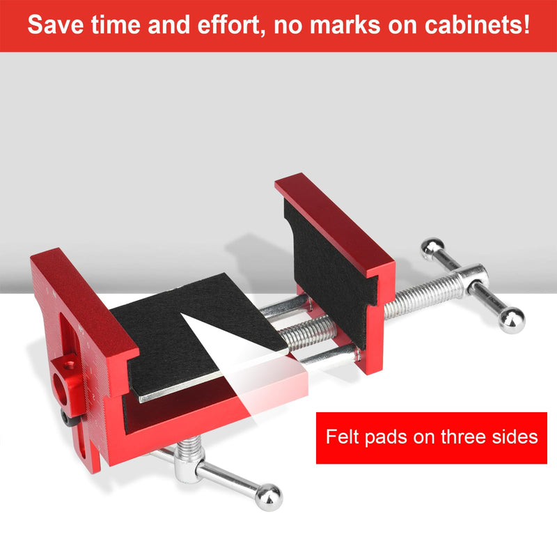 [Australia - AusPower] - 2Pack Comfylichi Cabinet Clamps for Installing Cabinets, Face Frame Clamps & Claw for Cabinet, Essential Cabinet Tools with 3 Sizes Hole Drilling Guide for Precise Alignment & Installation 